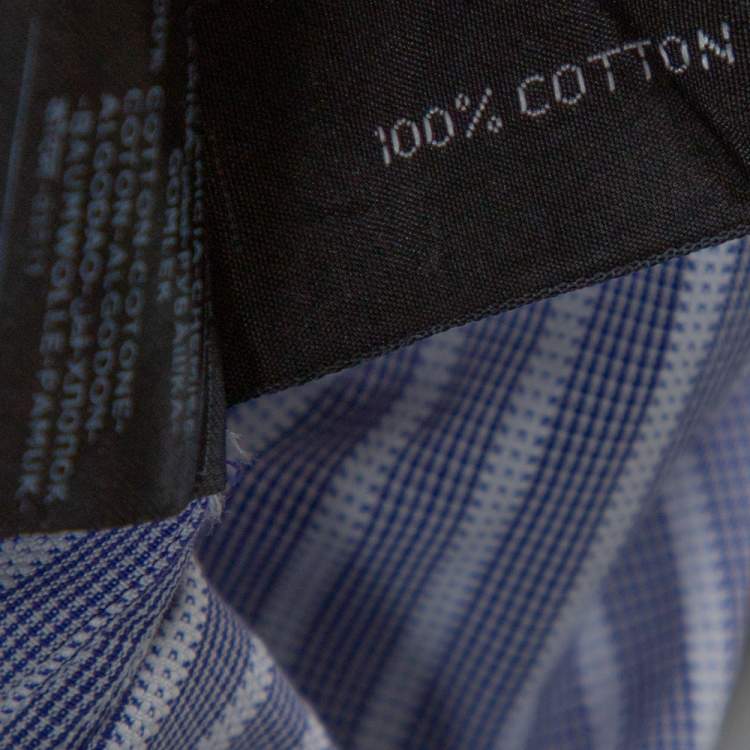 Pre Owned Tom Ford Navy Blue & White Striped Cotton Long Sleeve Shirt XXL