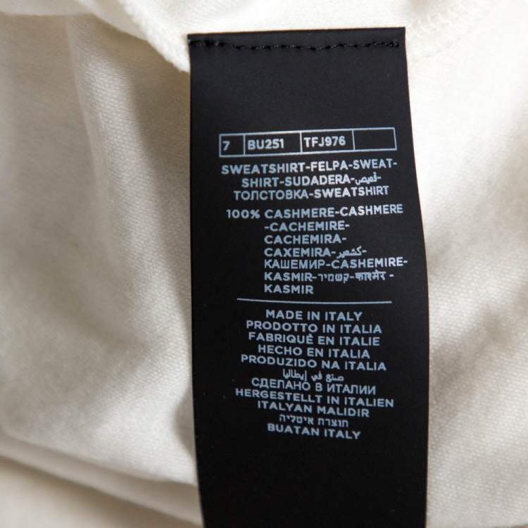 Pre Owned Tom Ford Cream Cashmere Sweatshirt XL