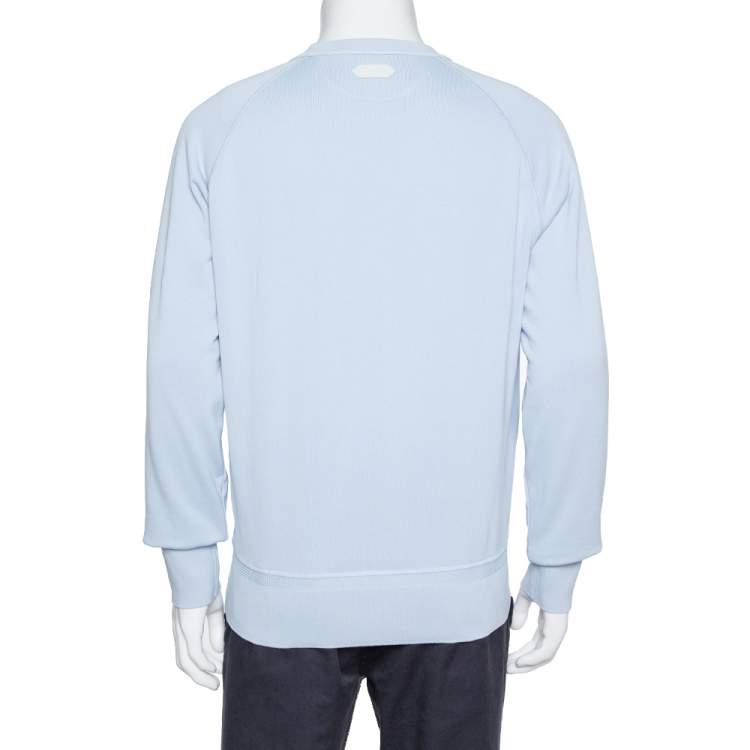 Pre Owned Tom Ford Light Blue Cotton Crew Neck Sweatshirt XL