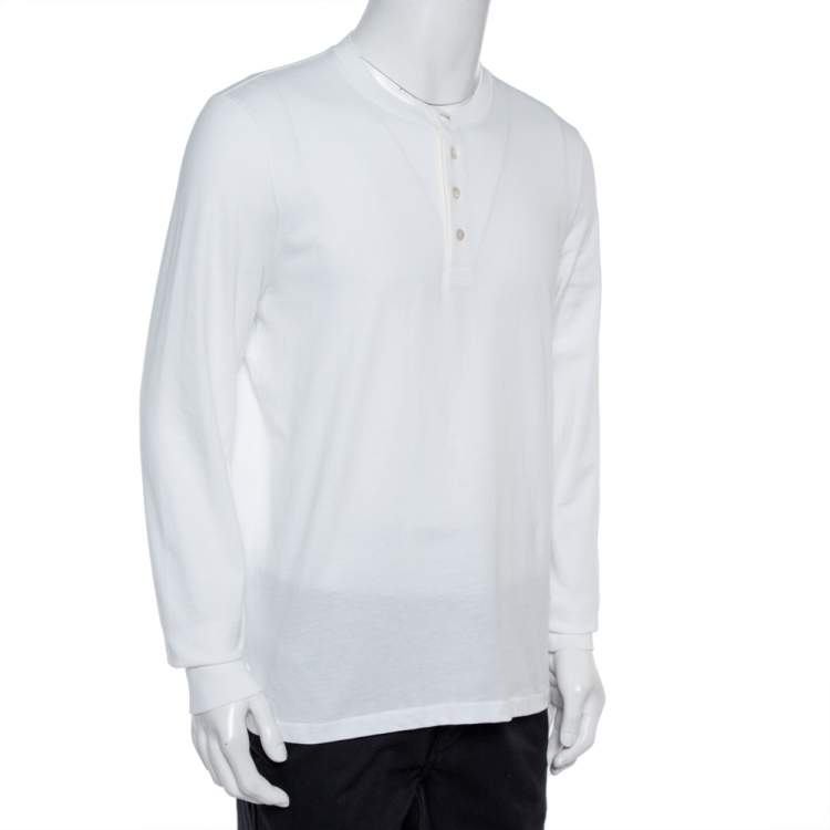 Pre Owned Tom Ford White Cotton Long Sleeve Crew Neck T-Shirt XL