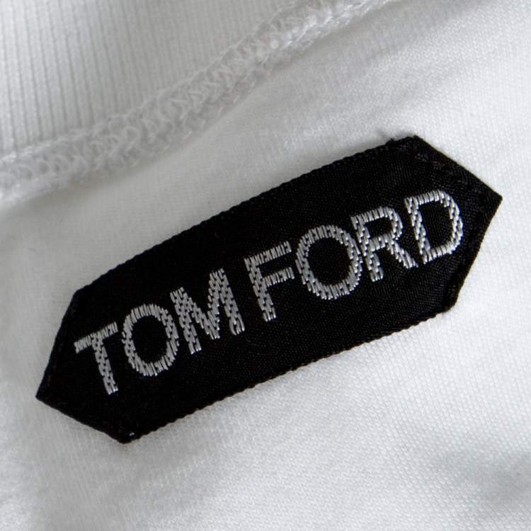 Pre Owned Tom Ford White Cotton Long Sleeve Crew Neck T-Shirt XL