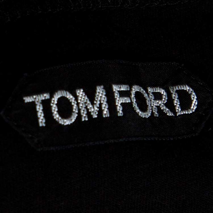 Pre Owned Tom Ford Black Cotton Short Sleeve V-Neck T-Shirt XL
