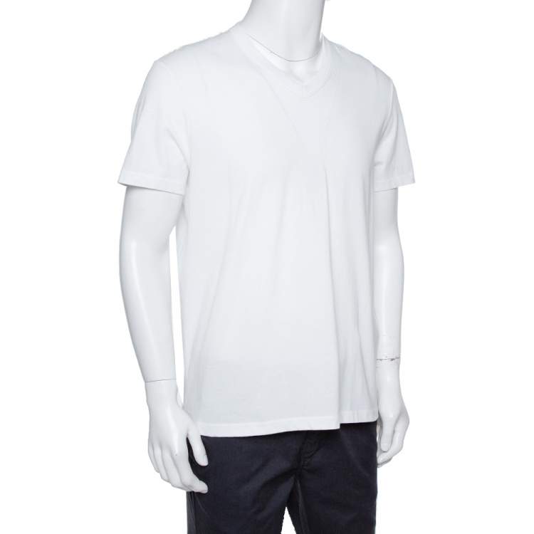 Tom Ford White Cotton Short Sleeve V-Neck T-Shirt XL Tom Ford | TLC