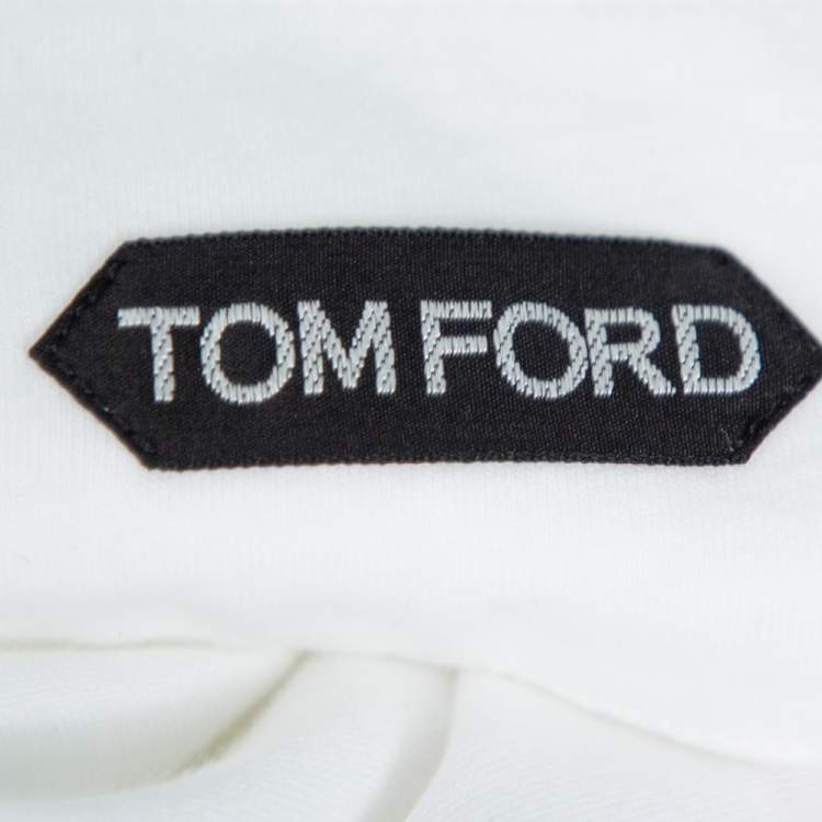 Pre Owned Tom Ford White Cotton Short Sleeve V-Neck T-Shirt XL