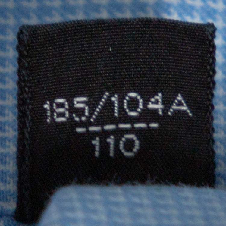 Pre Owned Tom Ford Blue Micro Check Su Misura Long Sleeve Shirt XXL