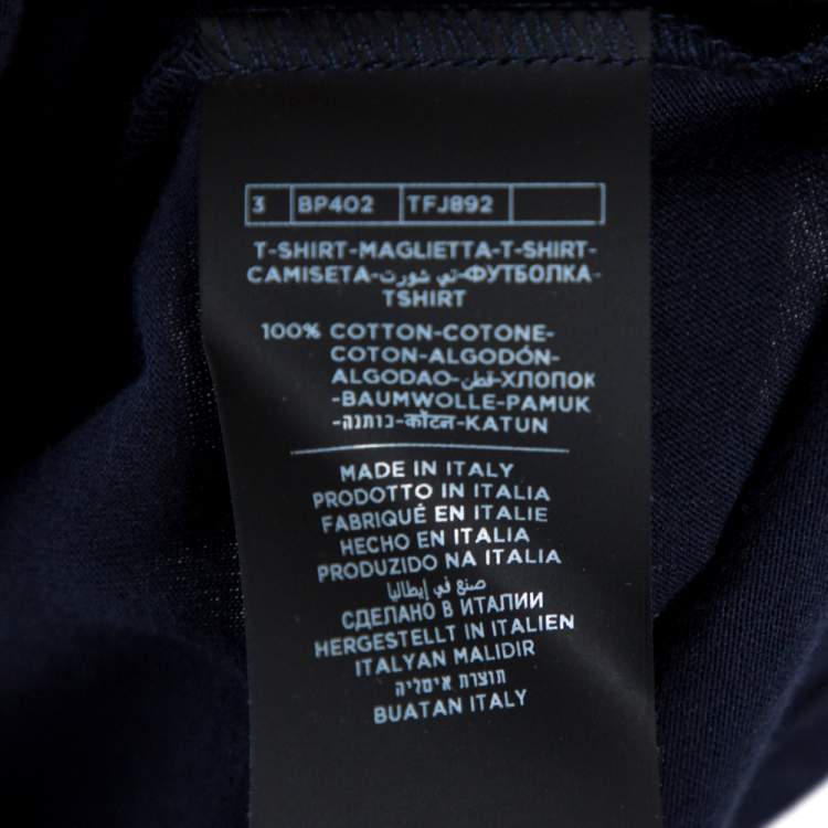 Pre Owned Tom Ford  Navy Blue Cotton Marl Jersey Henley T-Shirt 3XL