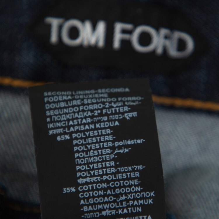 Pre Owned Tom Ford Navy Blue Denim Slim Selvage Jeans M