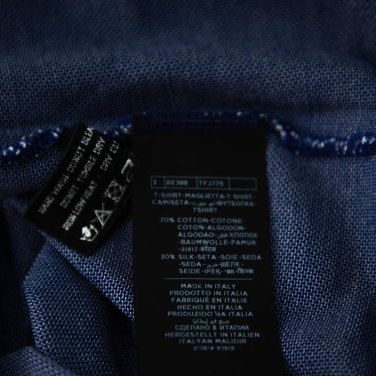 Pre Owned Tom Ford Navy Blue Pique Knit Polo T Shirt M