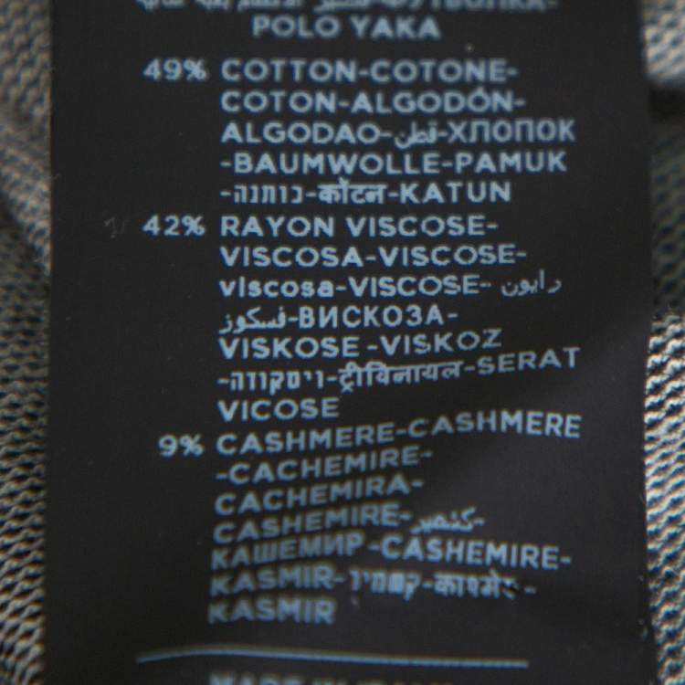 Pre Owned Tom Ford Monochrome Cashmere Blend Pique Knit Polo T Shirt M