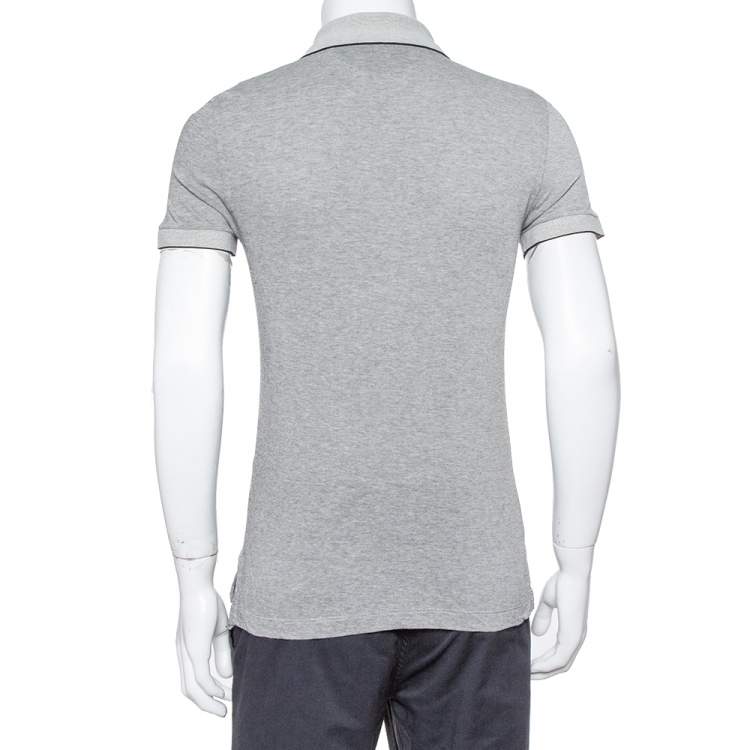 Pre Owned Tom Ford Monochrome Cashmere Blend Pique Knit Polo T Shirt M