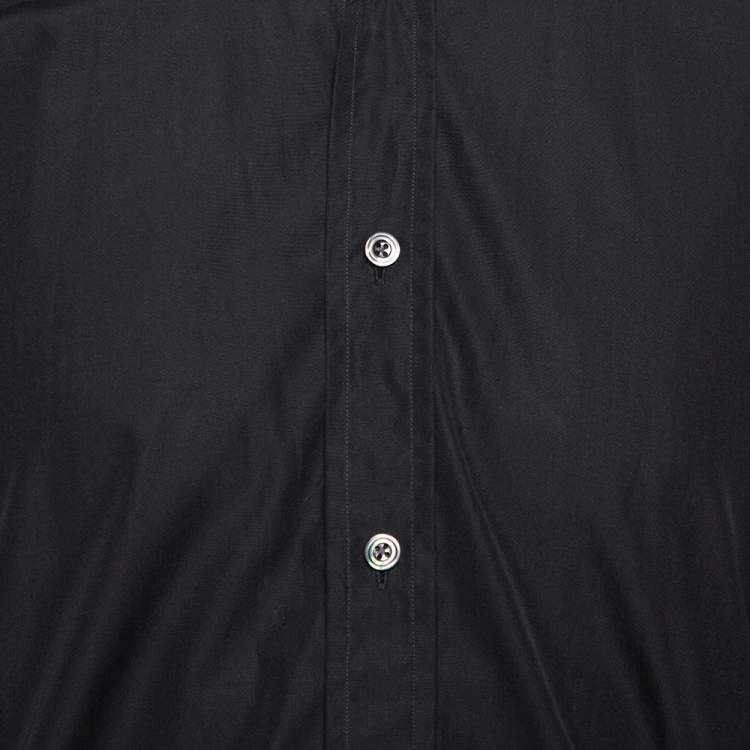 Pre Owned Tom Ford Black Cotton Long Sleeve Fitted Shirt M