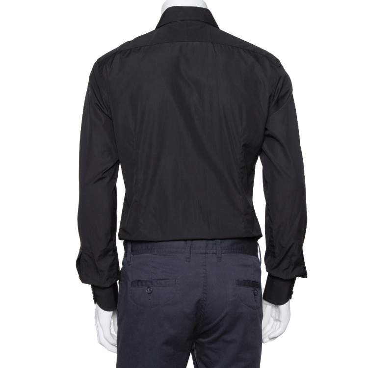 Pre Owned Tom Ford Black Cotton Long Sleeve Fitted Shirt M