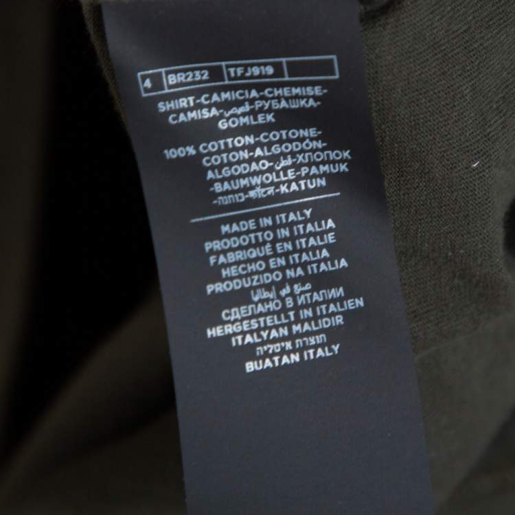 Pre Owned Tom Ford Dark Green Knit Button Front Shirt XL