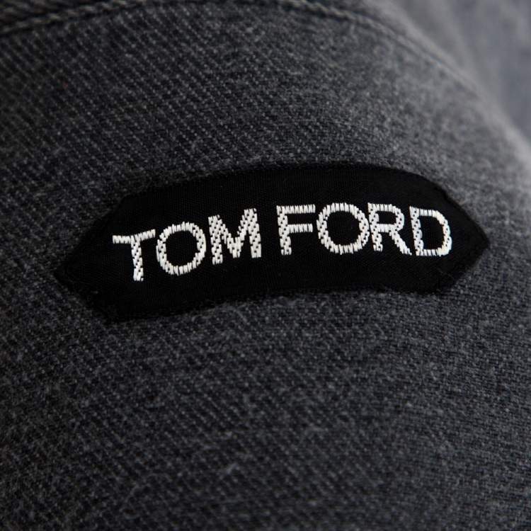 Pre Owned Tom Ford Grey Denim Button Front Long Sleeve Shirt XL