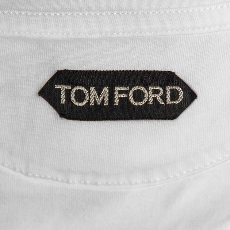 Pre Owned Tom Ford White Cotton V-Neck T-Shirt S