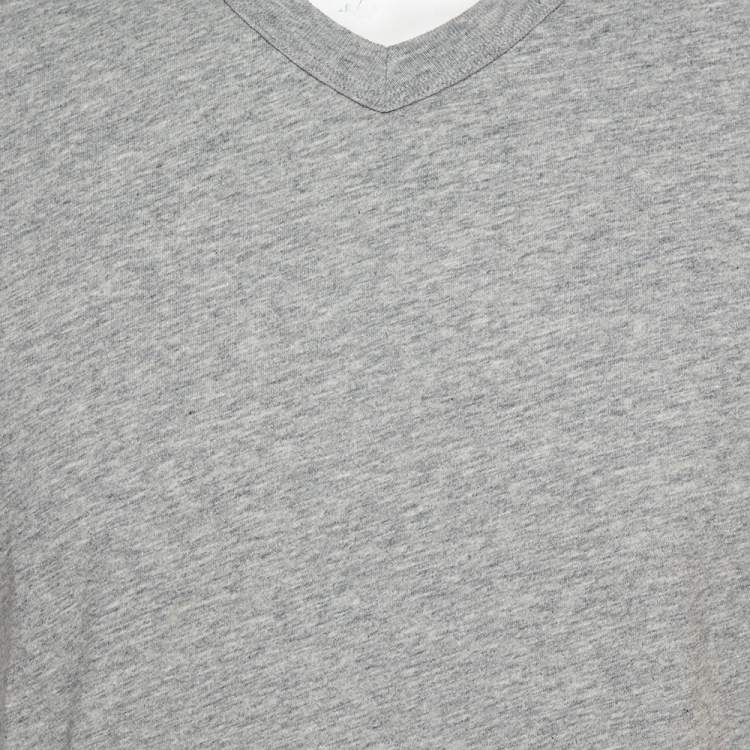 Pre Owned Tom Ford Grey Cotton V -neck T-Shirt M