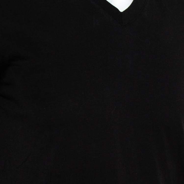 Pre Owned Tom Ford Black Cotton V-Neck T-Shirt S