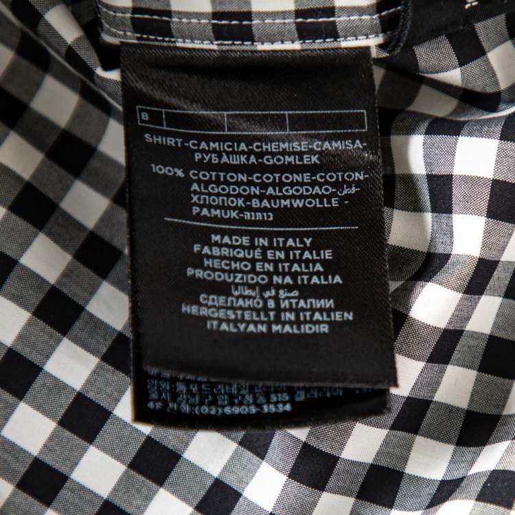 Pre Owned Tom Ford Monochrome Checkered Cotton Button Front Shirt L