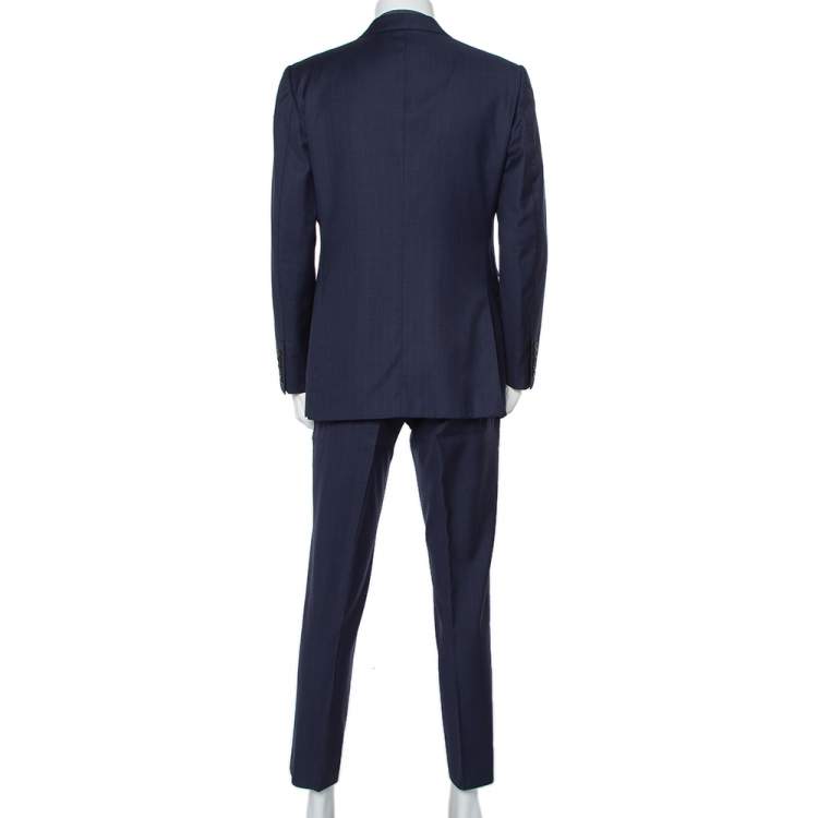 Pre Owned Tom Ford Navy Blue Wool Prince Of Wales O'Connor Suit XL