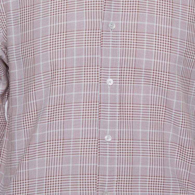 Pre Owned Tom Ford Beige Checkered Cotton Button Front Shirt M