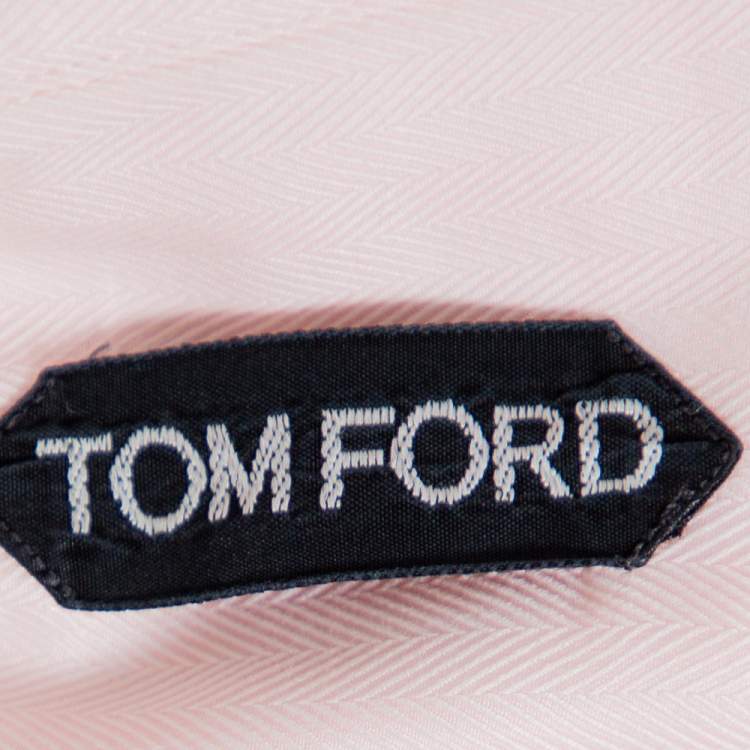 Pre Owned Tom Ford Pink Patterned Cotton Button Front Shirt M