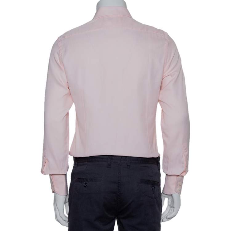 Pre Owned Tom Ford Pink Patterned Cotton Button Front Shirt M