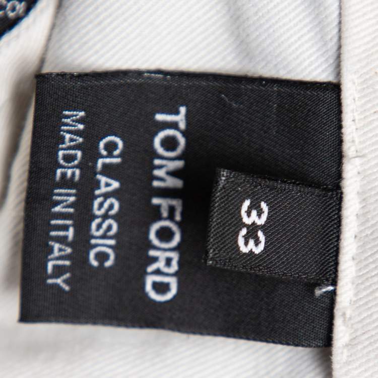 Pre Owned Tom Ford Navy Blue Cotton Chino Trousers M