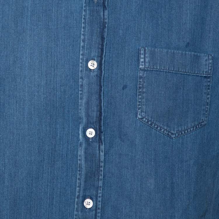 Pre Owned Tom Ford Blue Lightweight Denim Button Front Shirt XXL