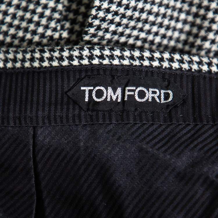 Pre Owned Tom Ford Monochrome Wool Pied de Poule O'Connor Trousers M