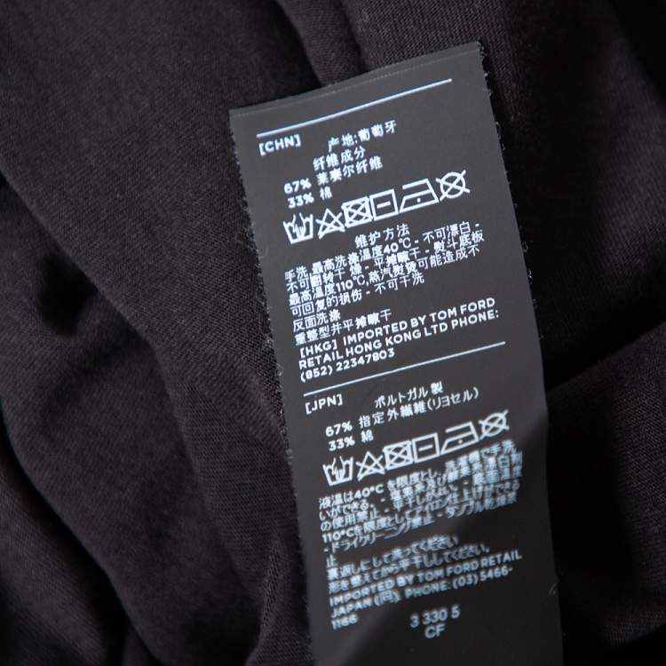 Pre Owned Tom Ford Black Jersey V-Neck T-Shirt XXXL