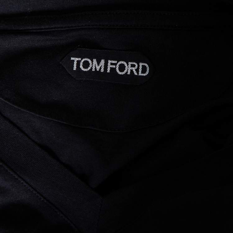 Pre Owned Tom Ford Black Jersey V-Neck T-Shirt XXXL