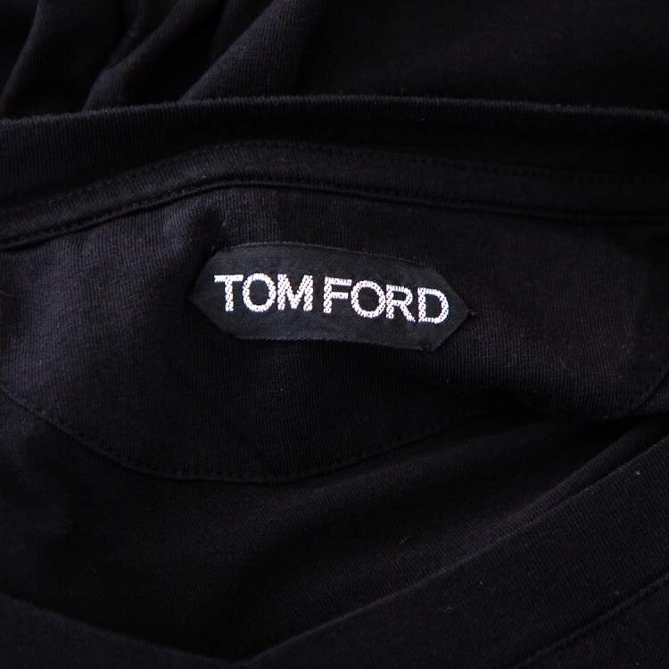 Pre Owned Tom Ford Black Jersey V-Neck T-Shirt XL 