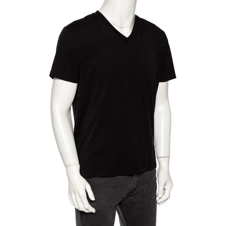 Pre Owned Tom Ford Black Jersey V-Neck T-Shirt XL 