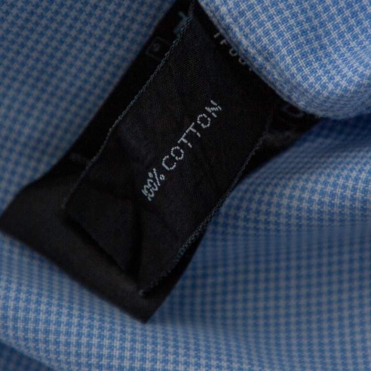 Pre Owned Tom Ford Sky Blue Cotton Patterned Shirt XL 