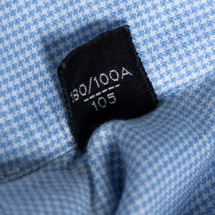 Pre Owned Tom Ford Sky Blue Cotton Patterned Shirt XL 