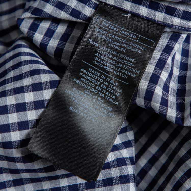 مملوكة مسبقًا Tom Ford Blue Gingham Check Cotton Shirt XXXL 