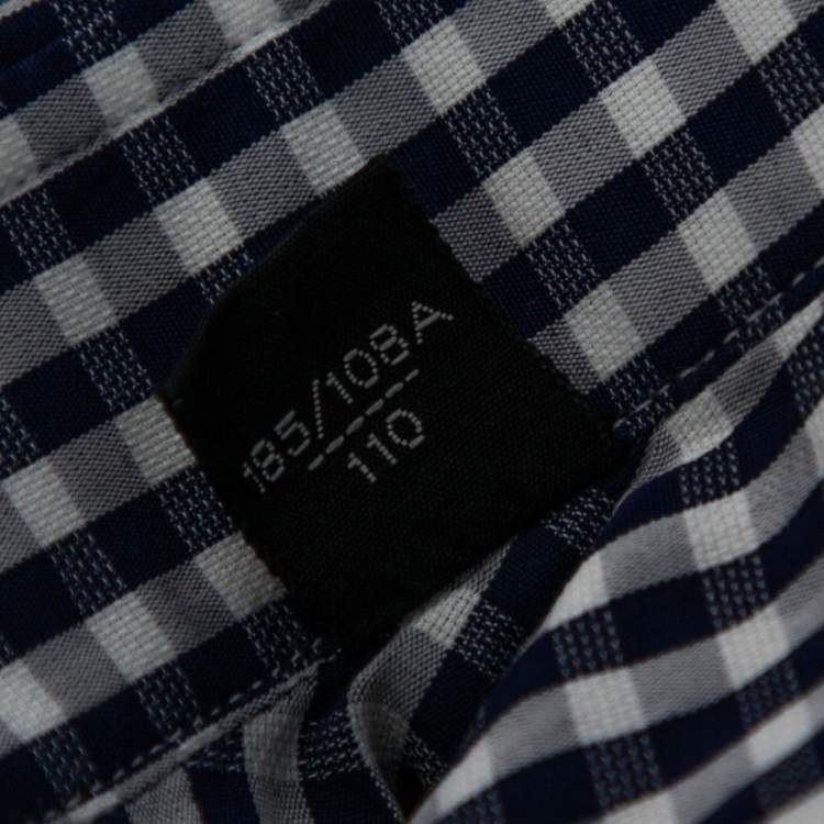 مملوكة مسبقًا Tom Ford Blue Gingham Check Cotton Shirt XXXL 