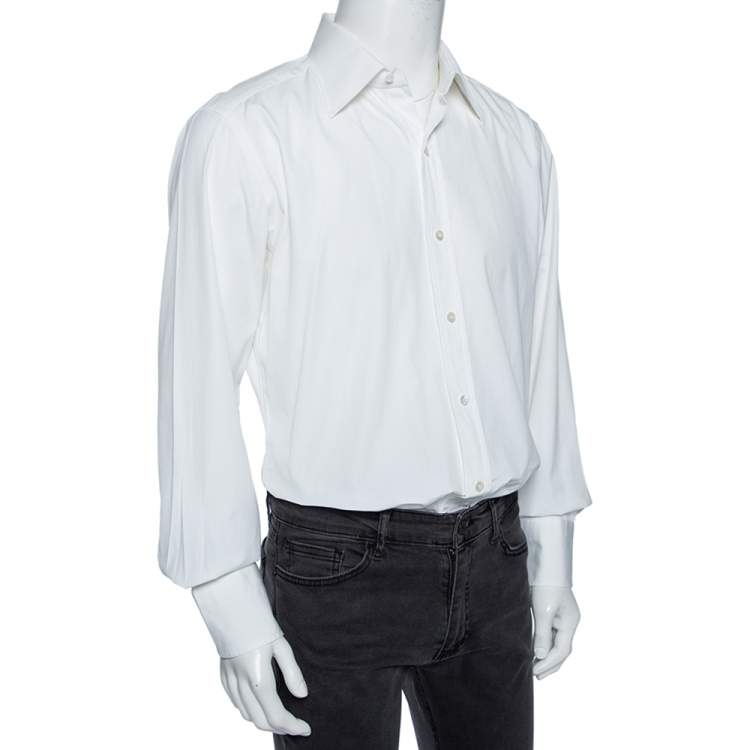 Pre Owned Tom Ford White Cotton Barrel Cuff Poplin Shirt XXL 