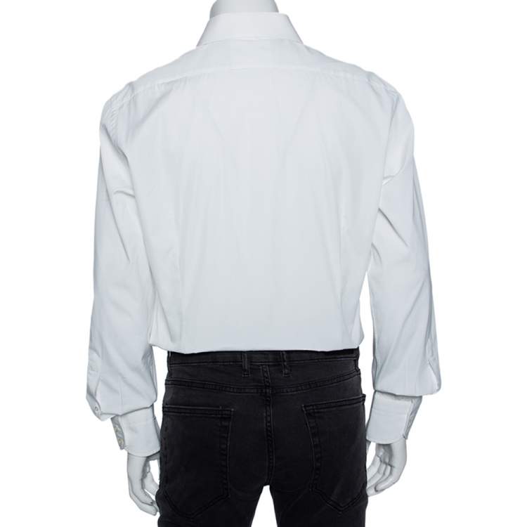 Pre Owned Tom Ford White Cotton Barrel Cuff Poplin Shirt XXL 