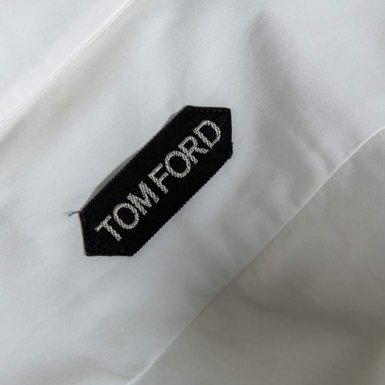 Pre Owned Tom Ford White Cotton Barrel Cuff Poplin Shirt XXL 