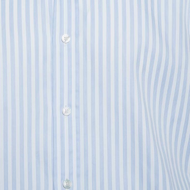 Pre Owned Tom Ford Blue Striped Cotton Button Up Shirt XXXL 