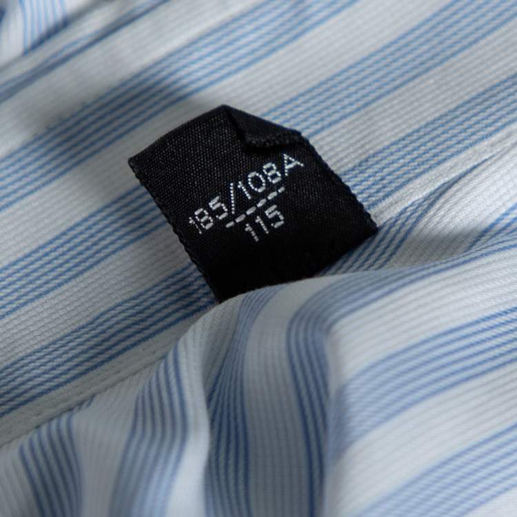 Pre Owned Tom Ford Blue Striped Cotton Button Up Shirt XXXL 