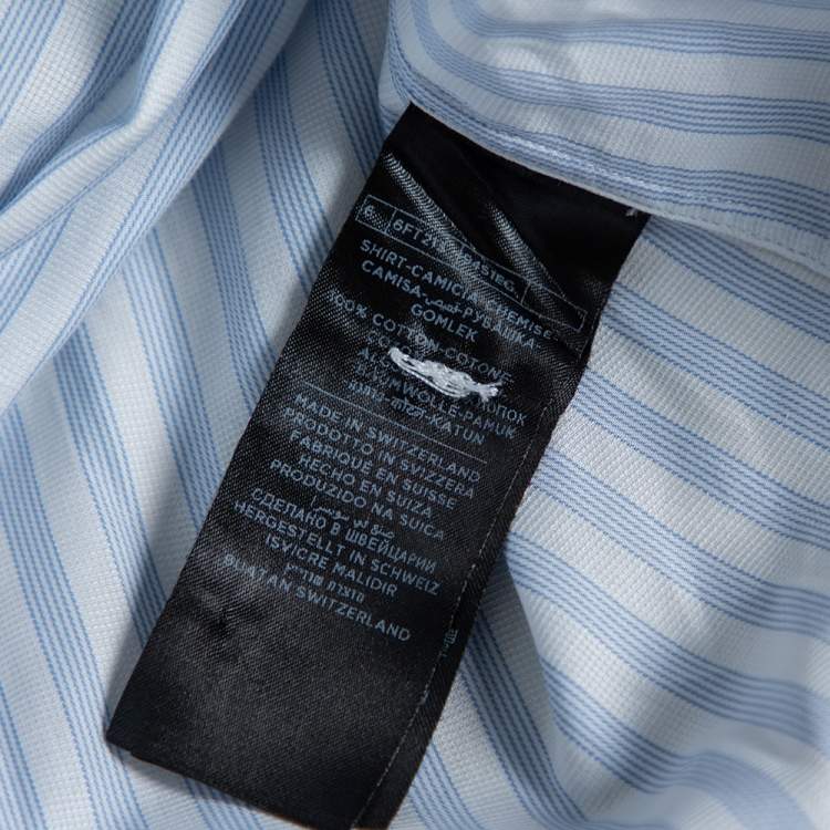 Pre Owned Tom Ford Blue Striped Cotton Button Up Shirt XXXL 