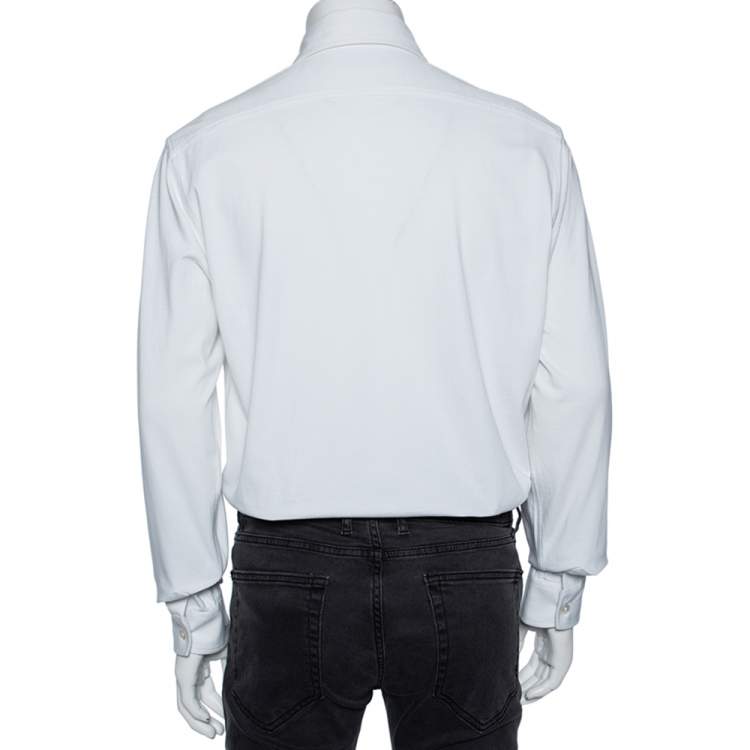 Pre Owned Tom Ford White Cotton Double Pocket Military Shirt XL 