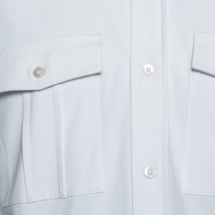 Pre Owned Tom Ford White Cotton Double Pocket Military Shirt XL 