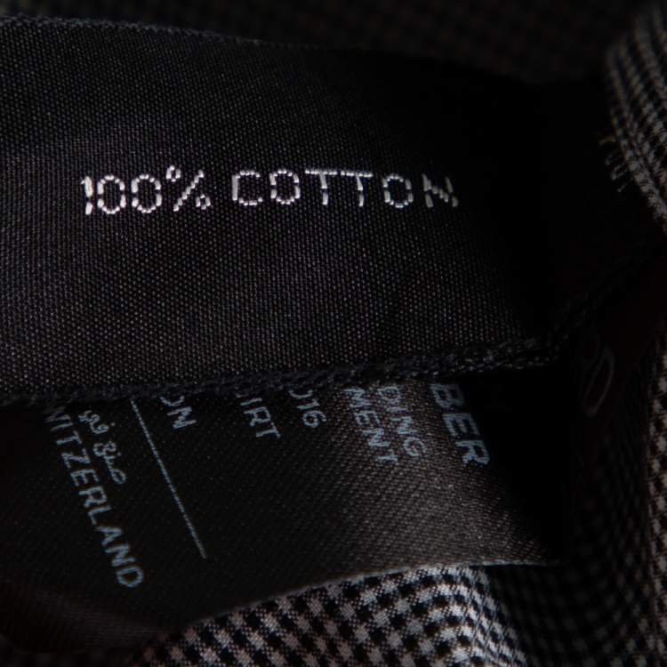 Pre Owned Tom Ford Black Micro Check Cotton Button Front Shirt XL 