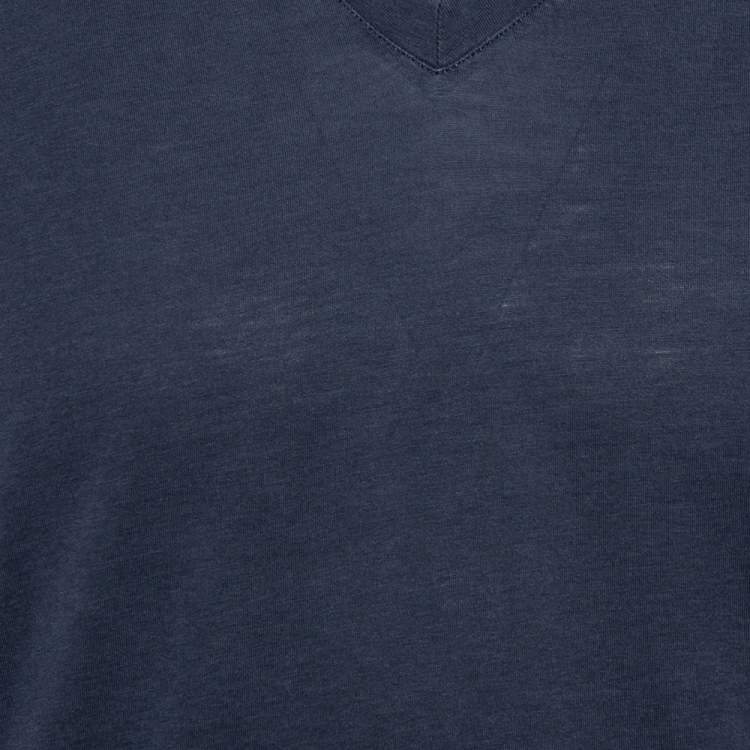 Pre Owned Tom Ford Blue Jersey V-Neck T-Shirt XL