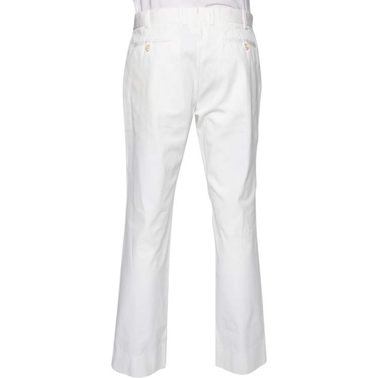 Pre Owned Tom Ford White Cotton Straight Leg Trousers XL