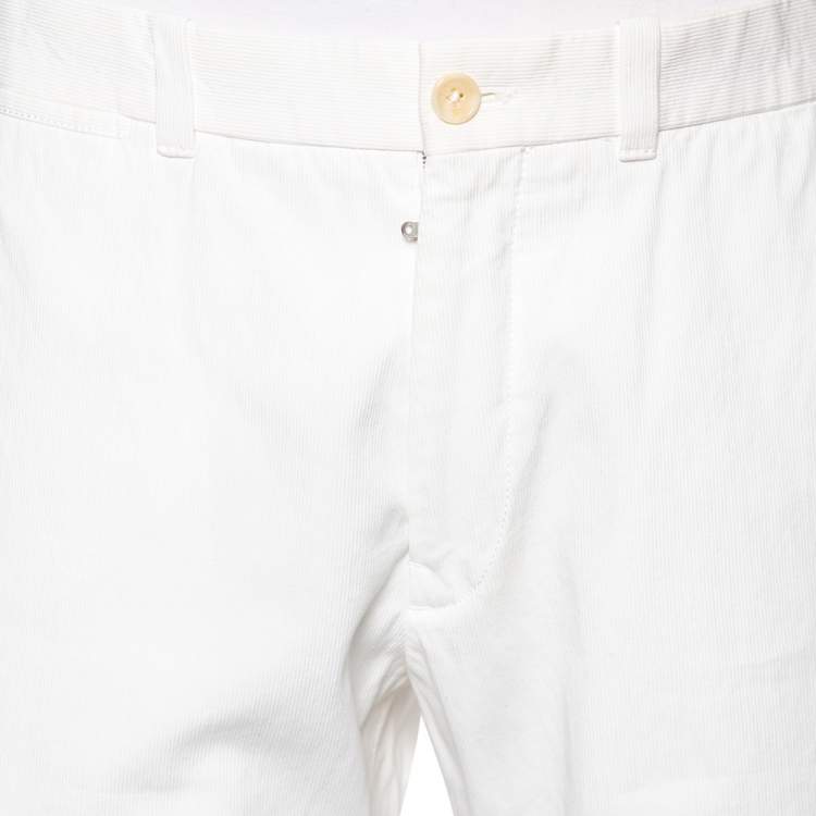 Pre Owned Tom Ford White Cotton Straight Leg Trousers XL
