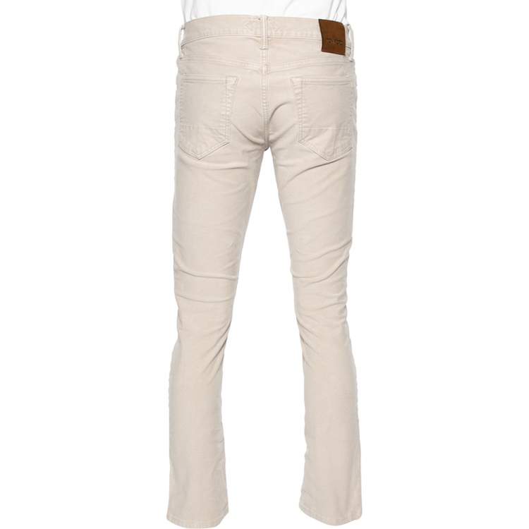 Pre Owned Tom Ford Light Beige Denim Straight Fit Stretch Jeans M